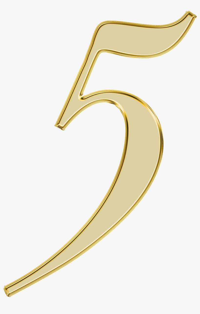 This Png File Is About Numbers , Miscellaneous - Number 5 Gold Png, transparent png