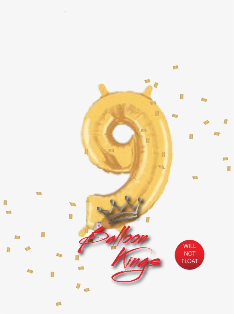 14in Gold Number 9 14in Gold Number - Illustration, transparent png