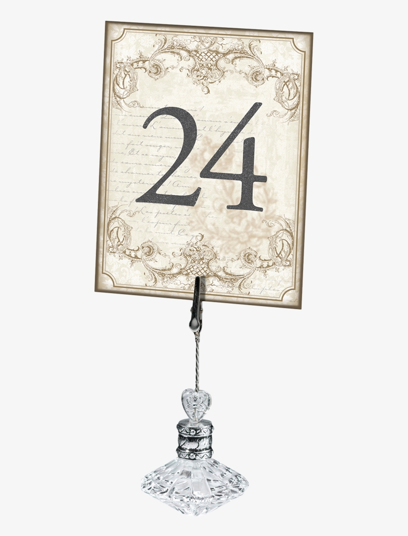 Vintage Gold Table Numbers 1-24 - Numbers, transparent png