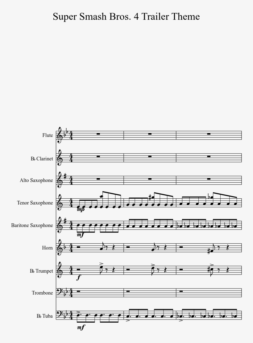 Super Smash Bros Wii U Trailer Music - Mystery Skulls Magic Piano Sheet, transparent png