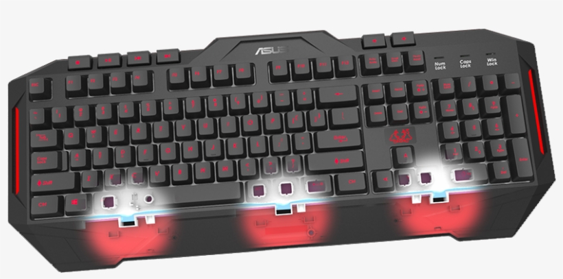 An Integrated Drain Hole Prevents Liquids Trapped Inside - Asus Cerberus Mkii Gaming Keyboard, transparent png