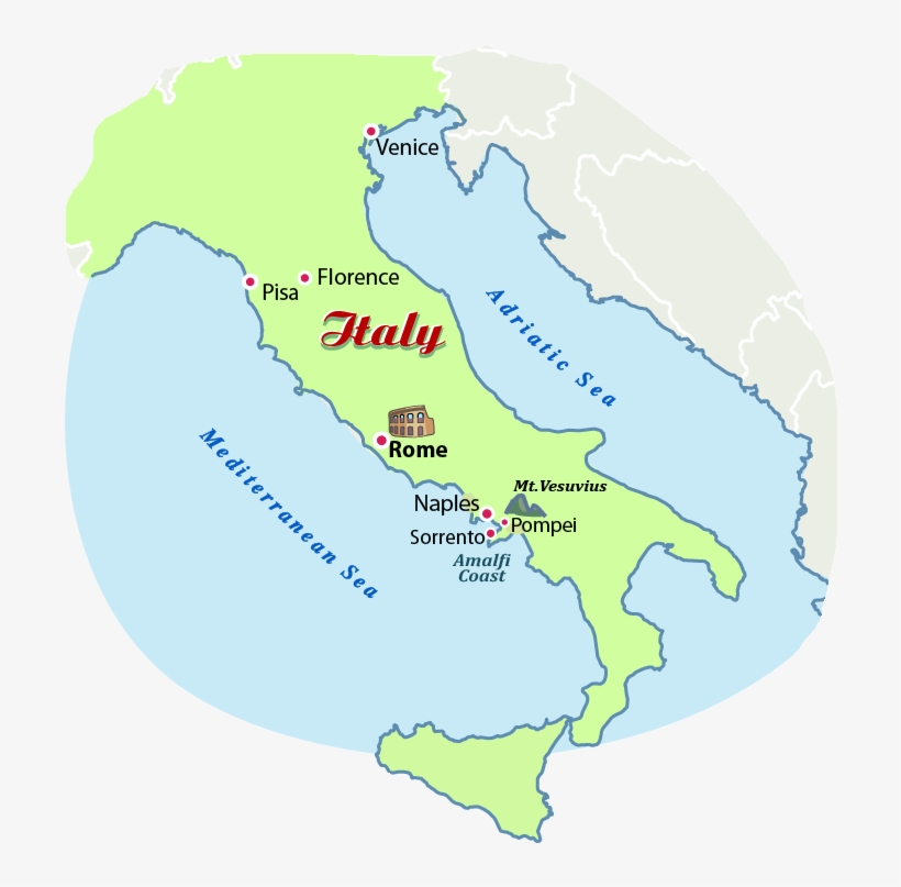 Map Of Italy - Map, transparent png