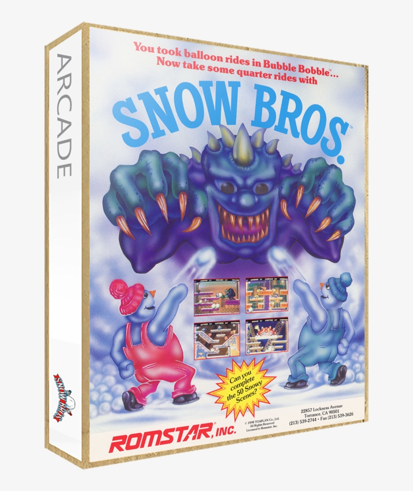 Snow Bros 3d - Snow Bros Arcade Cover, transparent png
