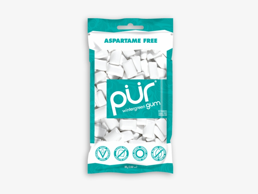 Pur Wintergreen Gum - Bag Of Pur Gum, transparent png