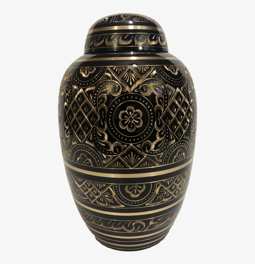 Lustrous Engraved Brass Urn - Porcelain, transparent png