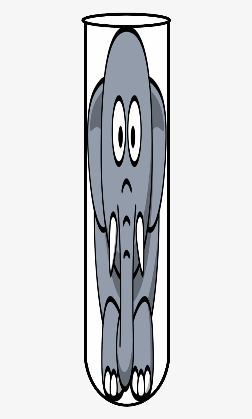 An Elephant In A Test Tube - Cartoon, transparent png