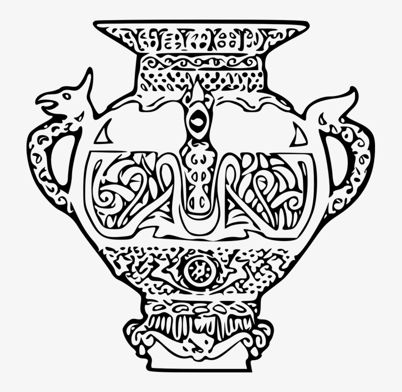 Vase Clipart Urn - Design On A Vase Drawing, transparent png