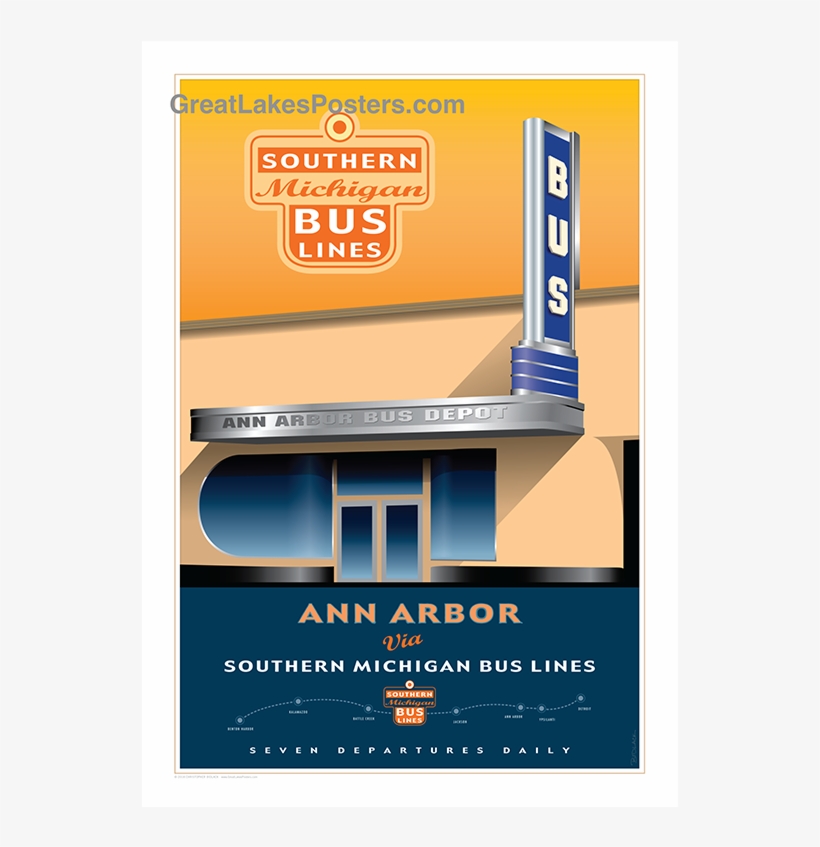 Great Lakes Posters Southern Michigan Bus Ann Arbor, transparent png