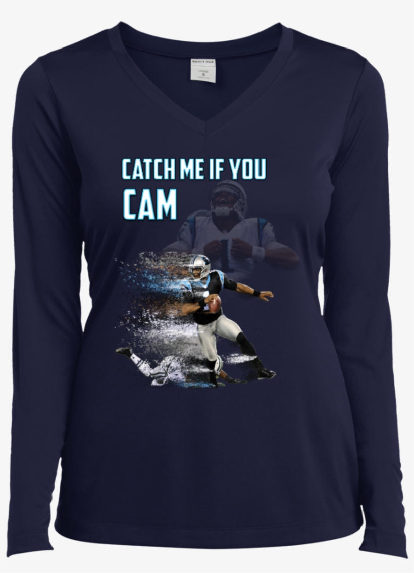 Cam Newton Panthers Custom Designed Fan Ladies Long - T-shirt, transparent png