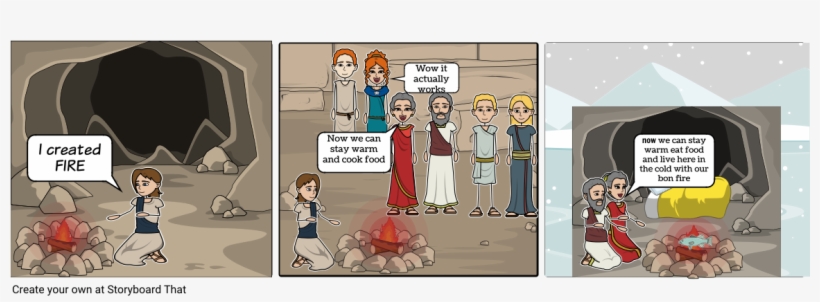 How To Use Fire In The Old Stone Age - Cartoon, transparent png