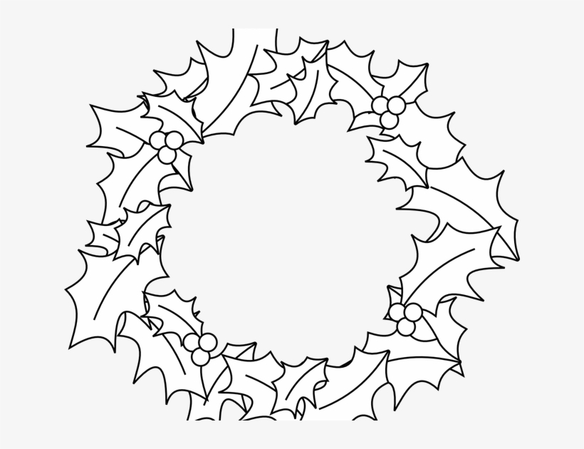 Black And White Christmas Wreath Clipart 9 - Christmas Wreath Clip Art, transparent png
