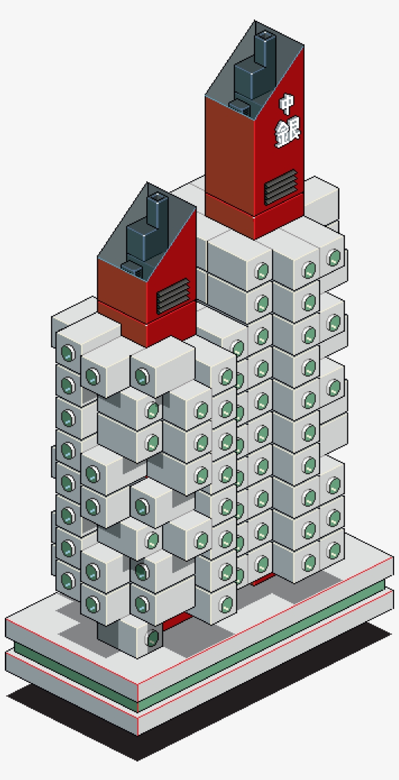 "triton City" By Buckminster Fuller, Model, - Nakagin Capsule Tower Model, transparent png