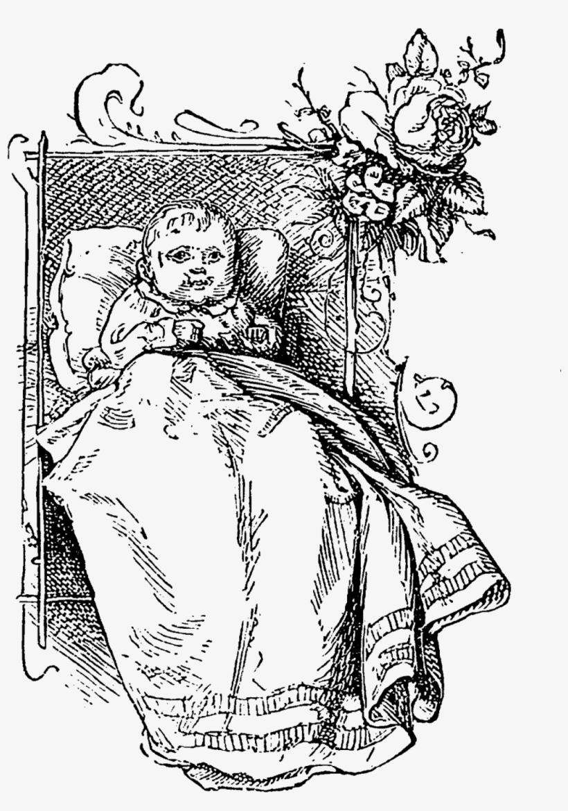 Victorian Baby Illustration Image Download - Sketch, transparent png