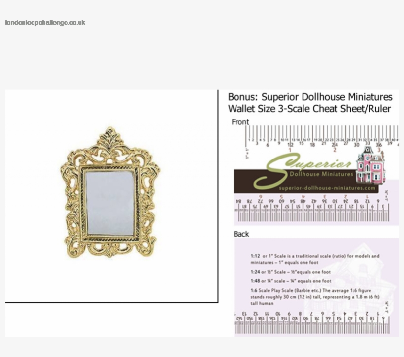 Top Design Dollhouse Miniature Scale Victorian Mirror - Dollhouse, transparent png