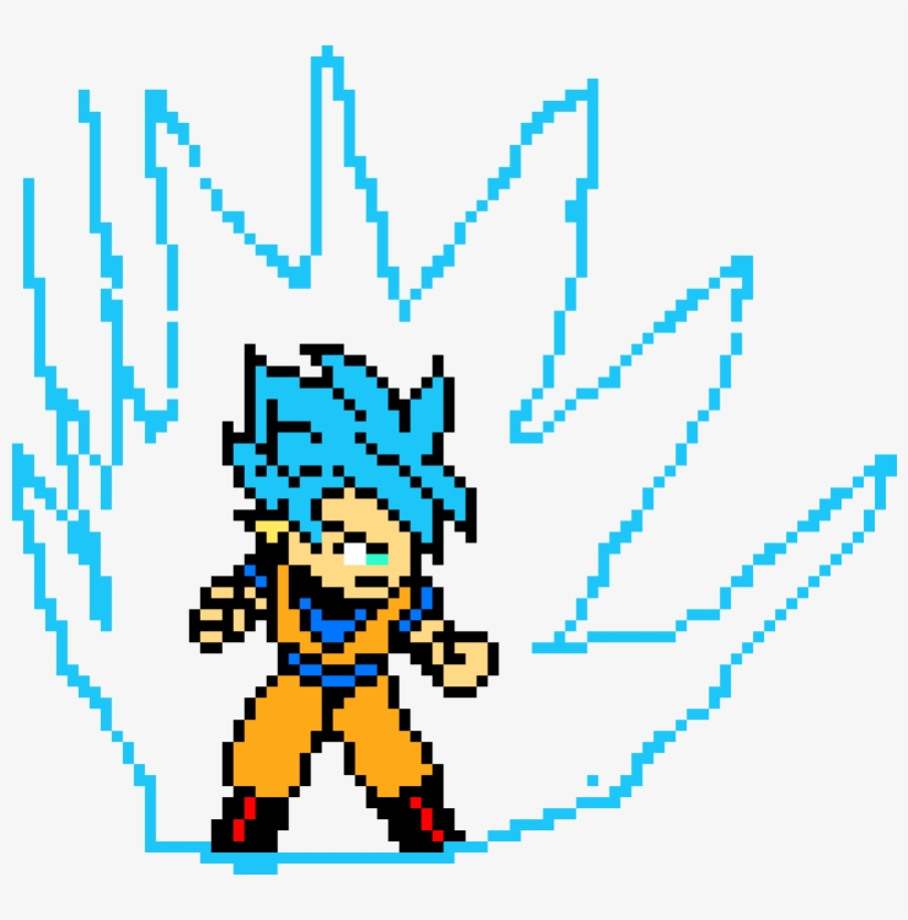 Goku Ssgss - Super Saiyan Goku Pixel Art, transparent png
