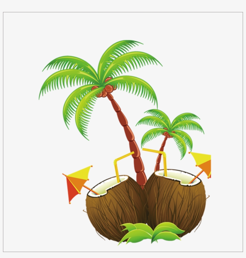 Hawaii Island Clip Art - Coconut Tree Clipart Png, transparent png