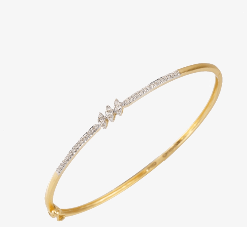 18kt Yellow Gold And Diamond Bangle - Bangle, transparent png