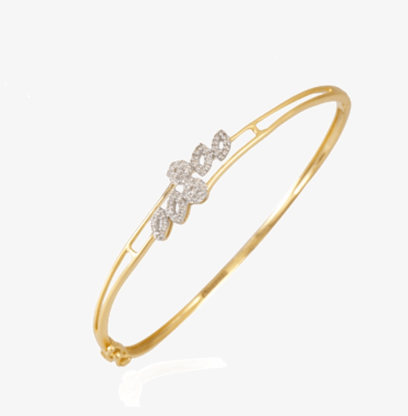 18kt Yellow Gold And Diamond Bangle - Bangle, transparent png