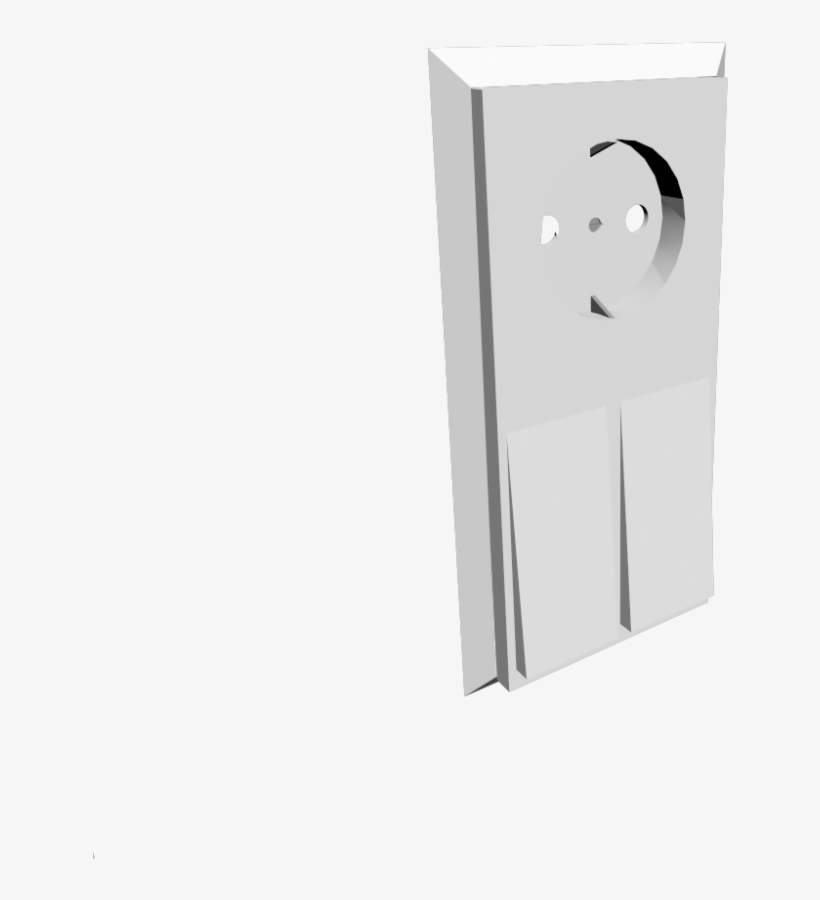 Light Switch With 2 Buttons And Ac Socket - Illustration, transparent png