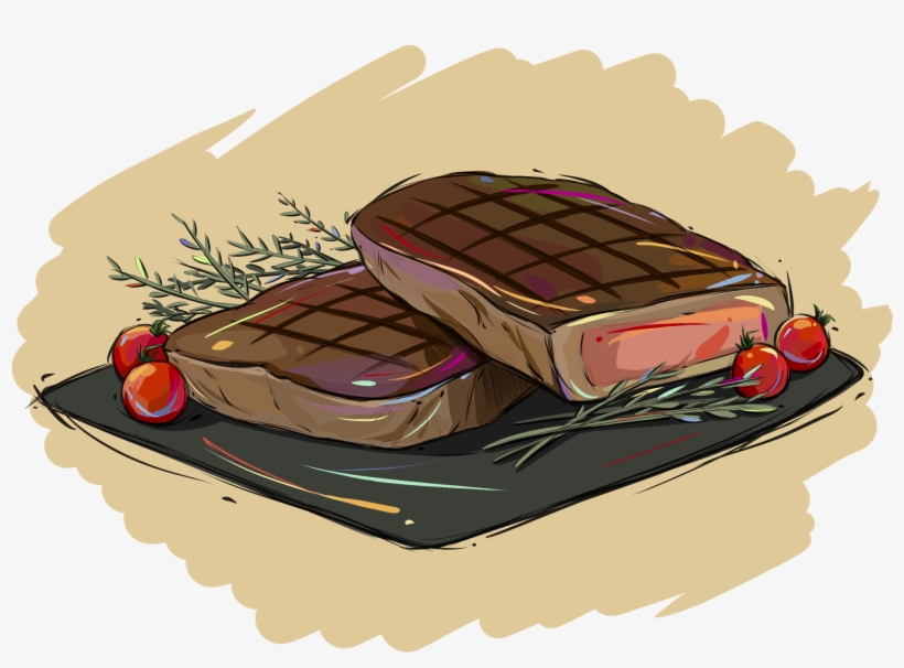 Steak Burdock Beef Plate Png And Psd - Food, transparent png