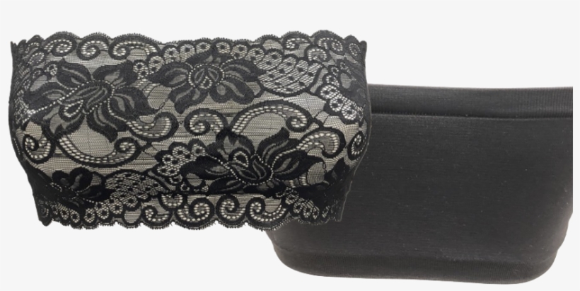 1/2 Lace And 1/2 Seamless Bandeau Tube - Handbag, transparent png