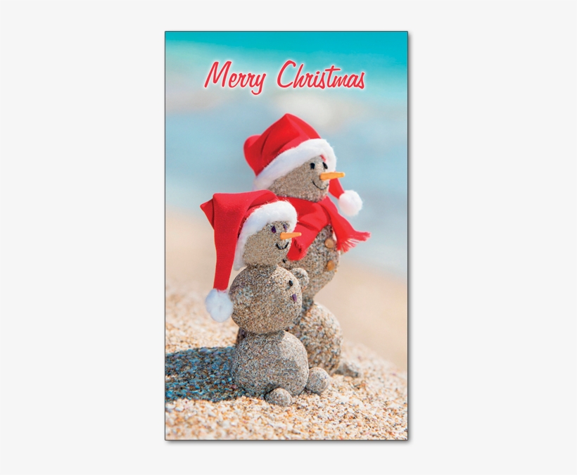 C421 - Sandy Snowmen - Australian Christmas Cards, transparent png