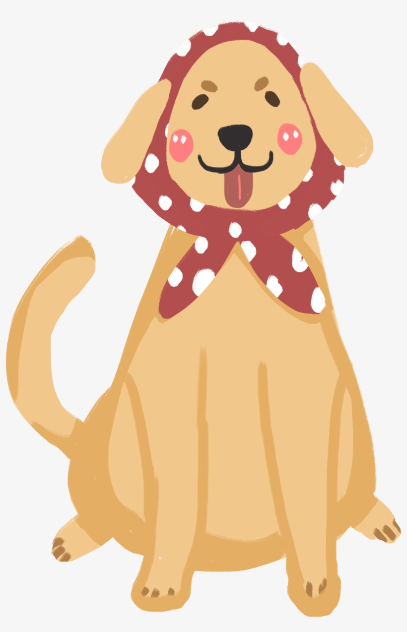 Cartoon Cute Headscarf Dog Png And Psd - Dog, transparent png