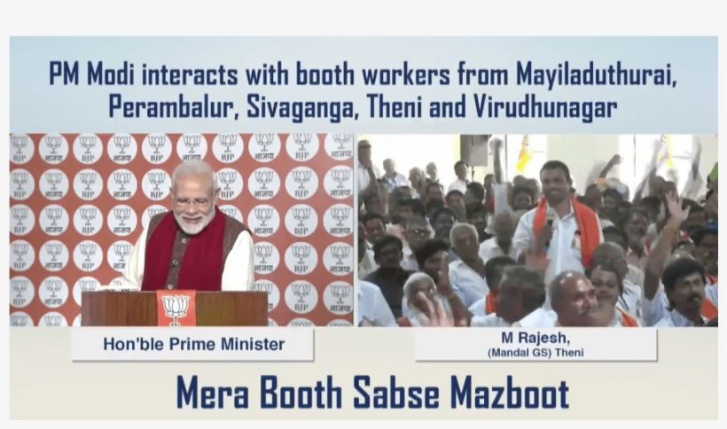 Modi Interacts With Tn Bjp Workers, Asks Them To Focus, transparent png