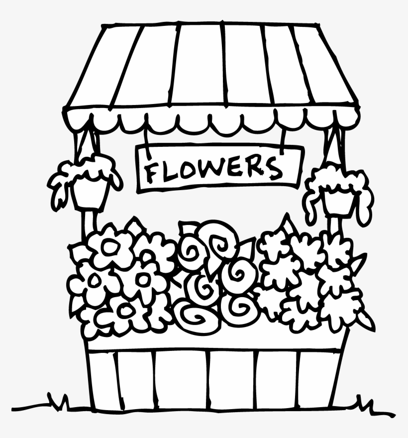 Graphic Royalty Free Drawing At Getdrawings Com Free - Flower Shop Black And White, transparent png