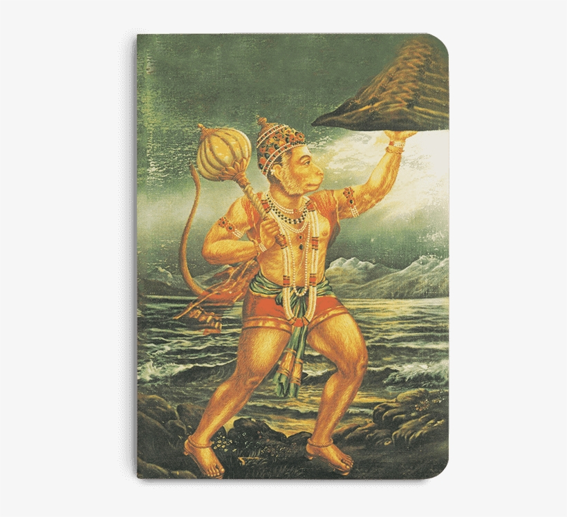 Dailyobjects Indian Mythology Hanuman Mountain A5 Notebook - Painting, transparent png