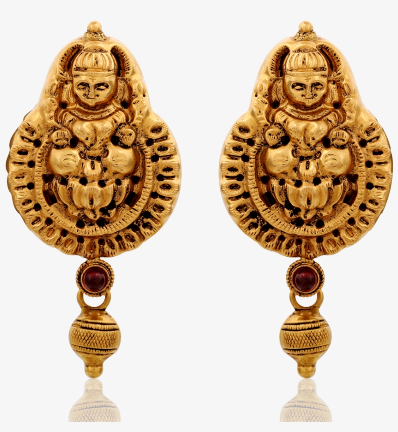 Divine Goddess Lakshmi Earrings - Brass, transparent png
