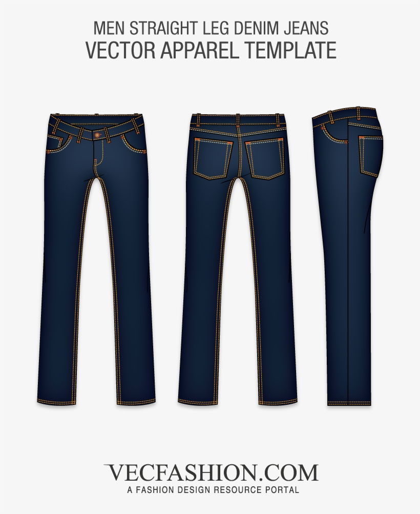 Men Straight Leg Denim - Pocket, transparent png