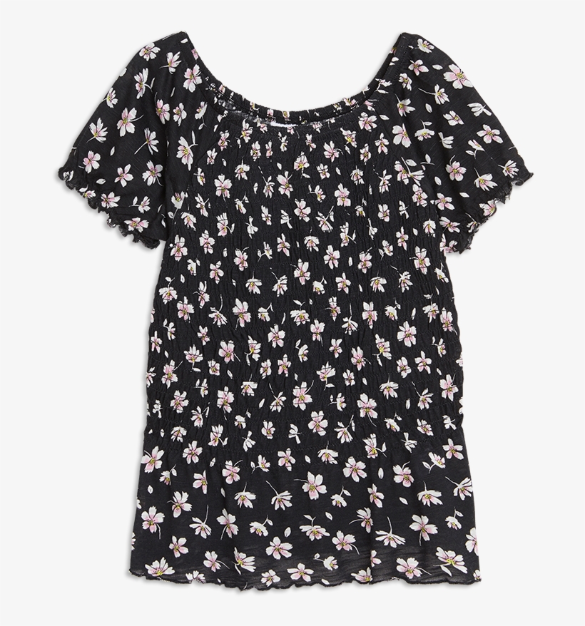 Top With Smock Black - Dywan W Marokańską Koniczynę, transparent png