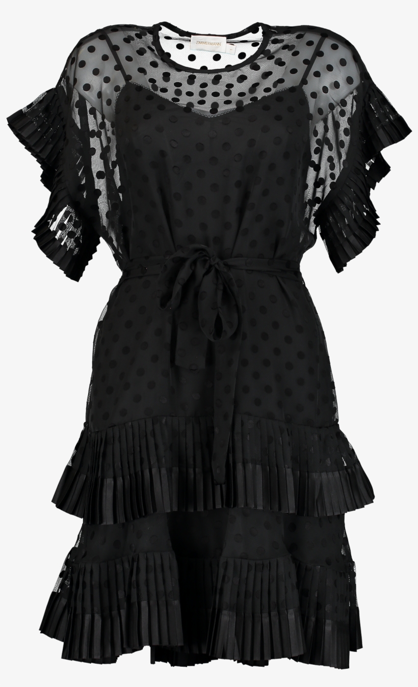 Pleated Tier Smock Dress Black - Ruffle, transparent png