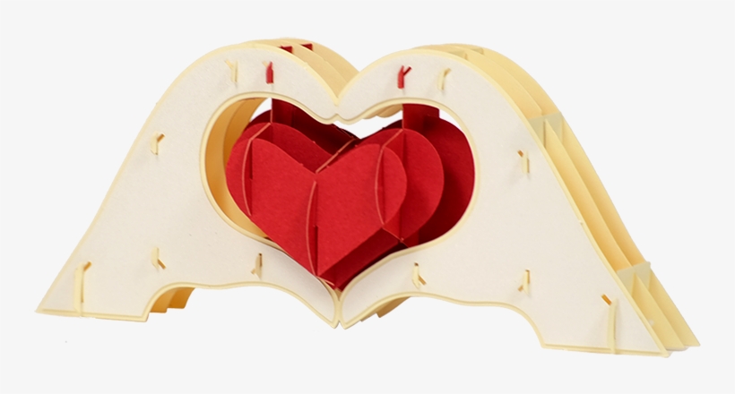 Hand Heart Pop Up Card - Heart, transparent png