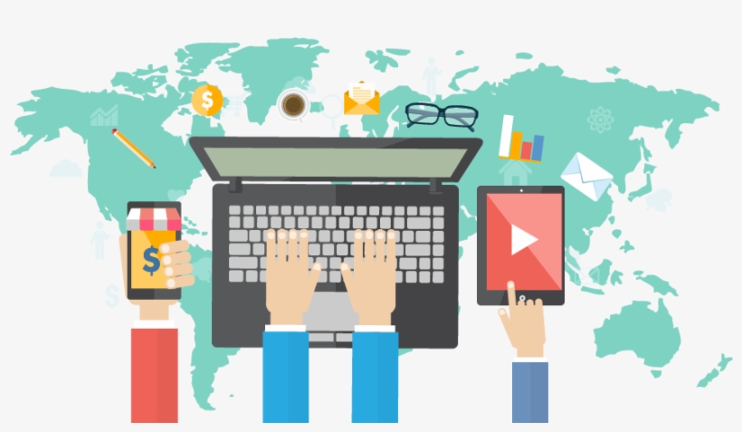 Ecommerce Solution Provider - Simple Black World Map, transparent png