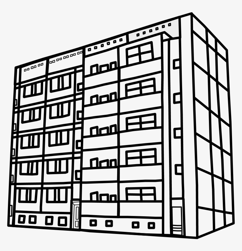 Apartment Building, Black And White, Png - Graphics, transparent png