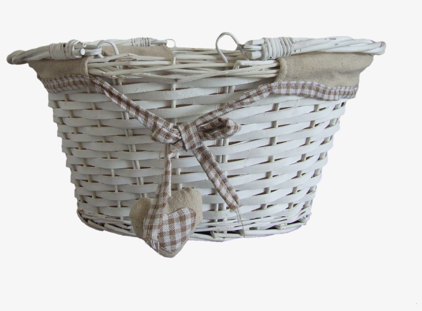 White Wicker Basket - Storage Basket, transparent png