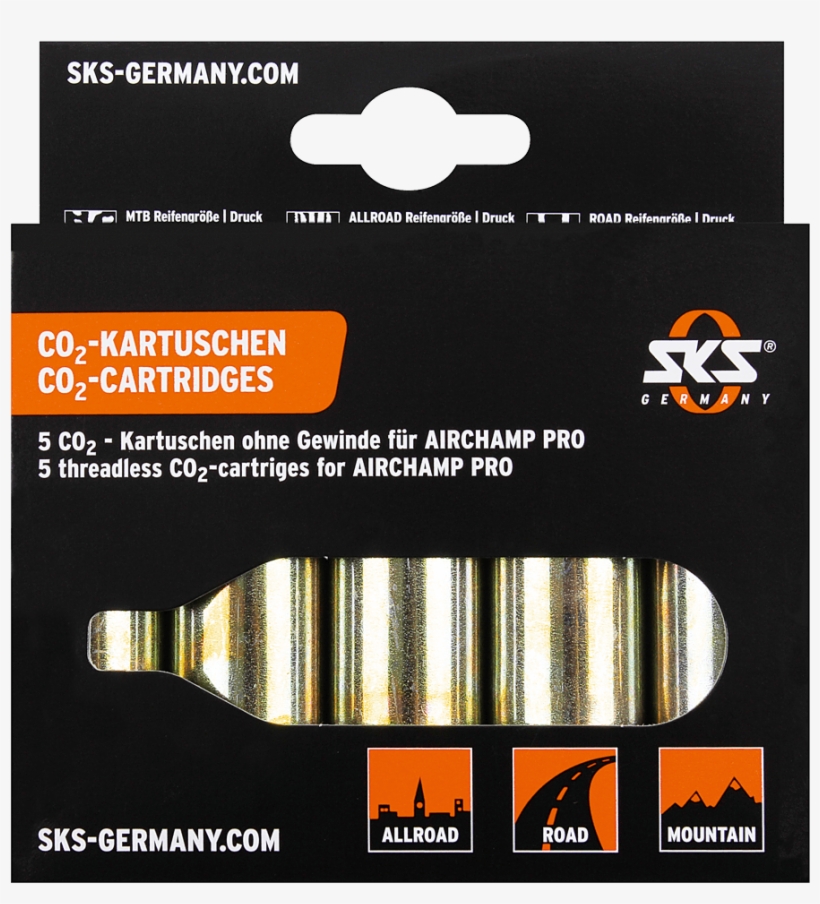 Co2-cartridges 16 G No Thread - Sks Co2 Pump Airchamp Pro Bike Pump, transparent png