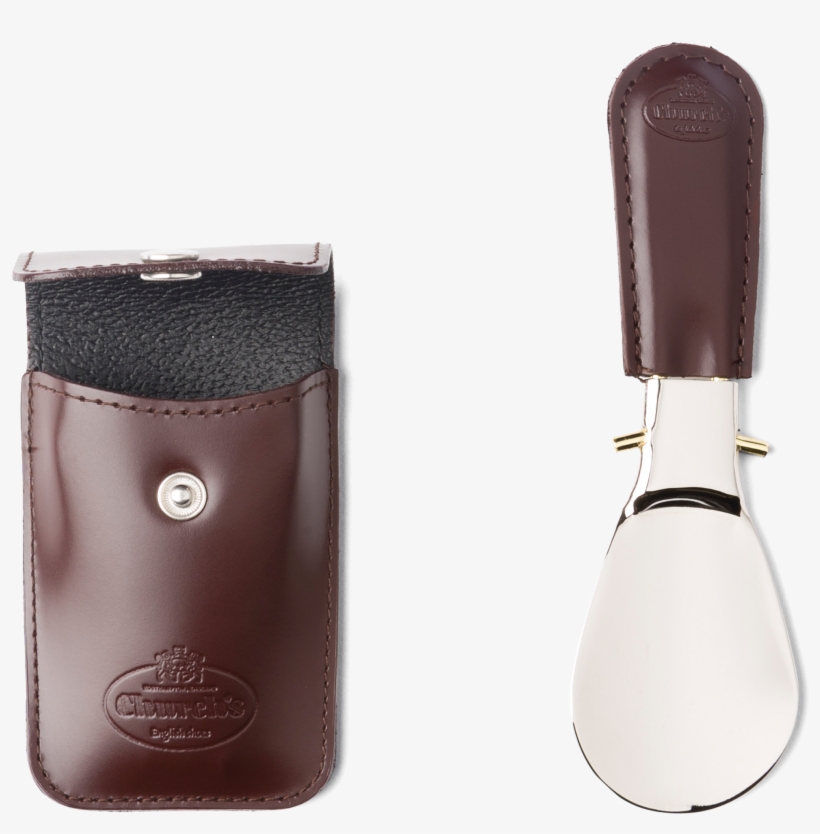 Travel Shoe Horn Folding Shoe Horn With Pouch Brown - Leather, transparent png