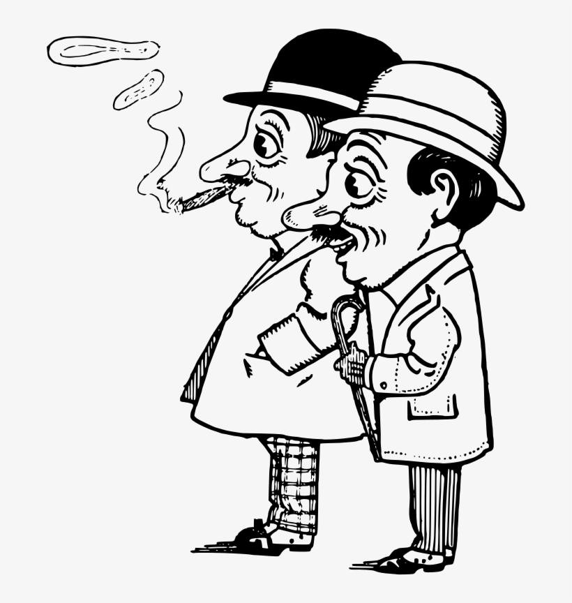 Two Gents With Hats - Cartoon, transparent png