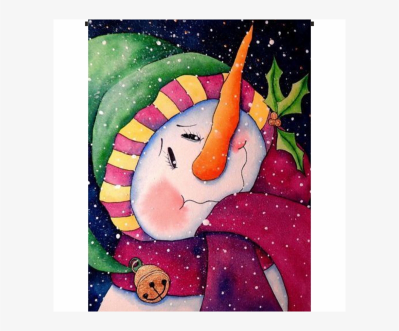 Snowman In The Green Hat Garden Flag - Snowman 5d Painting, transparent png