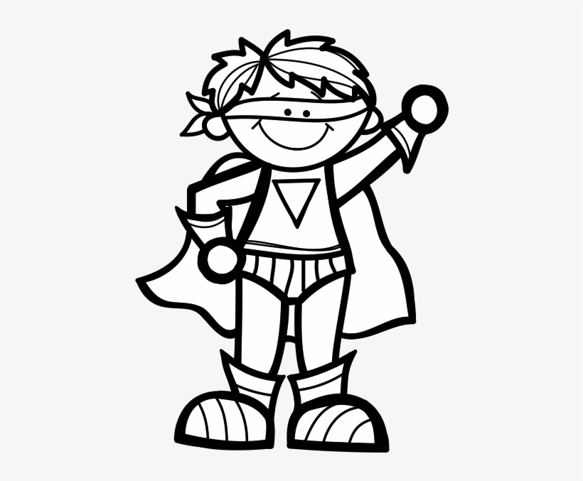 Superhero Boy 1 Bw - Love My School Library, transparent png