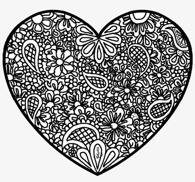 Free Png Download Abstract Heart Coloring Pages Png - Detailed Heart Coloring Pages, transparent png