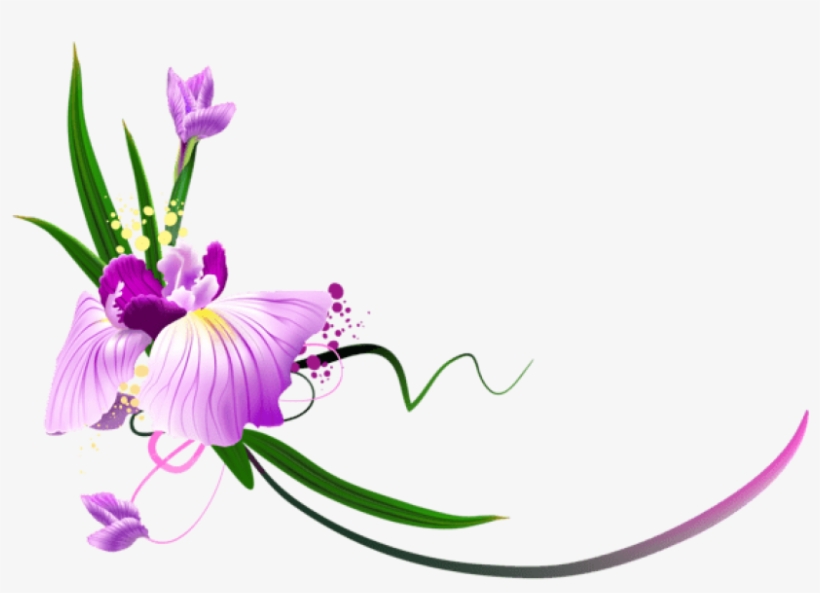 Free Png Download Beautiful Purple Floral Decor Clipart - Flowers Clip Art Border Png, transparent png