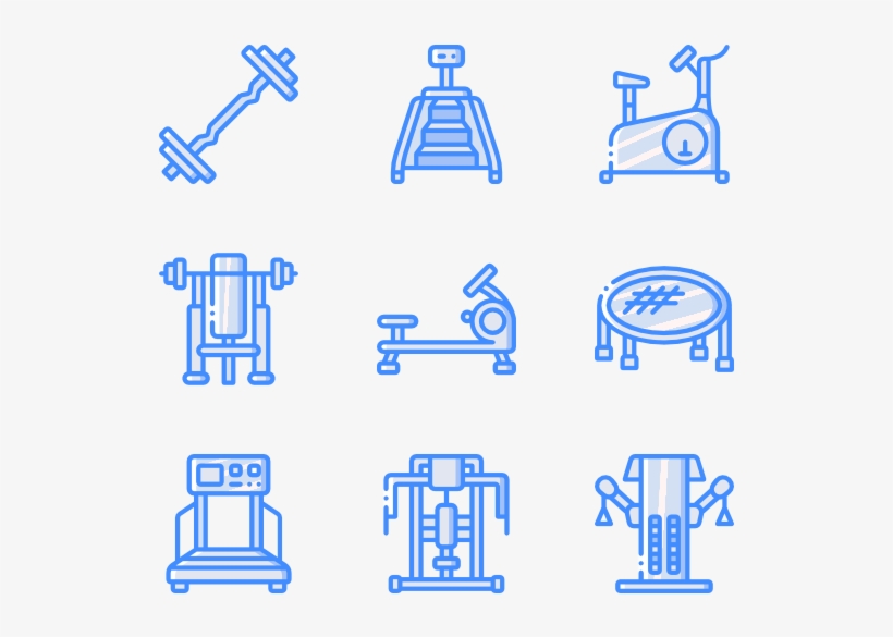 Gym Equipment - Тренажеры Иконки, transparent png