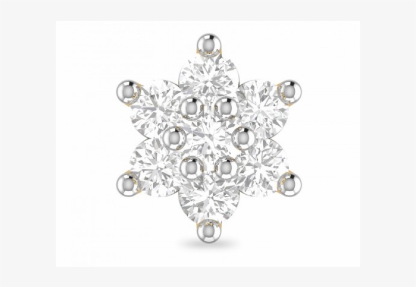07 Cts Gold And Diamond Nose Pin-31 - Pendant, transparent png
