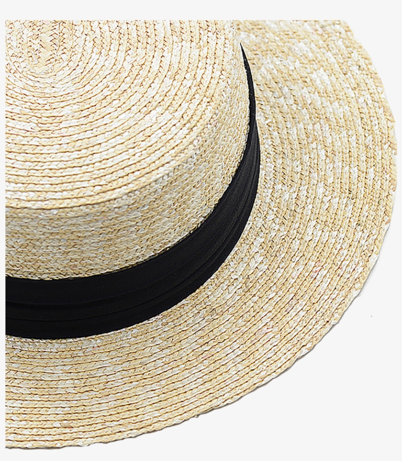 Button Ribbon Flat Crown Boater - Sombrero, transparent png