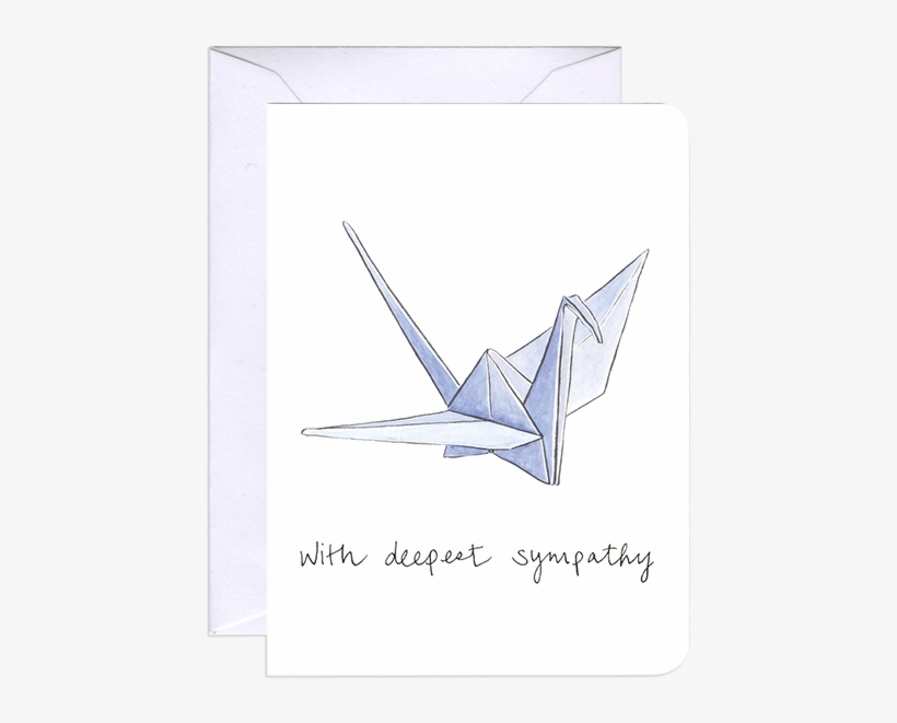 Paper Crane Sympathy Mini Card - Origami, transparent png