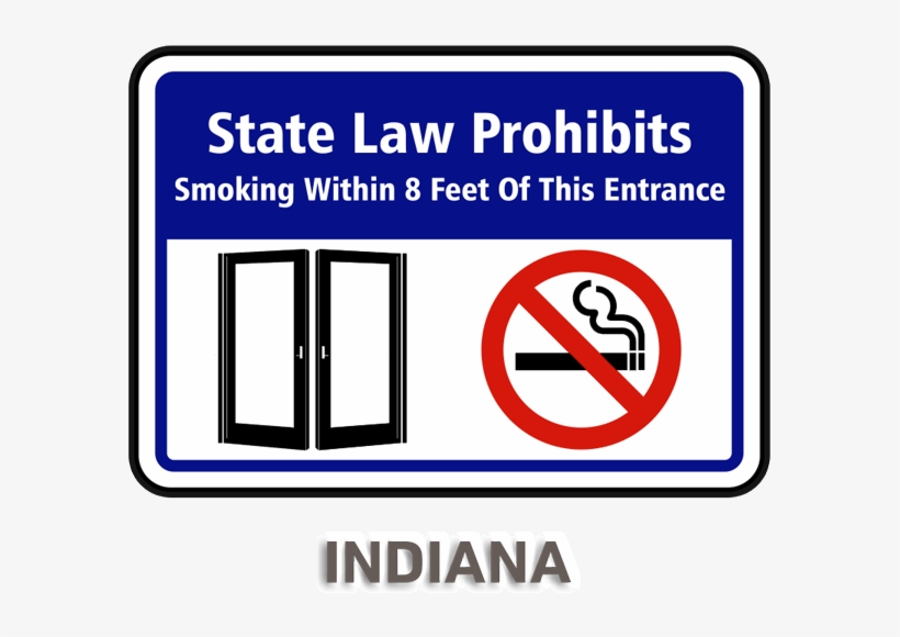 Indiana No Smoking Sign - No Smoking Within 8 Feet Indiana, transparent png